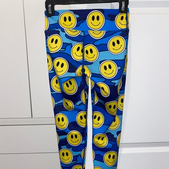 Corey Paige Smiley Face Blue Camouflage LeggingsXS - Picture 3 of 3